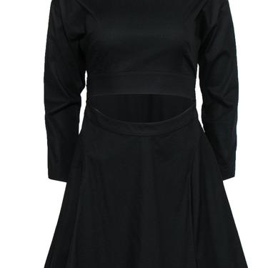 Intermix - Black Long Sleeve Mini Dress w/ Waist Cutout Sz S
