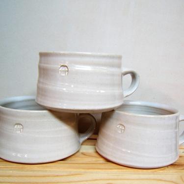 handmade soup mugs, chili bowls, large mugs, modern coffee mugs, pottery mugs, white mugs, white soup mugs, bowls with handle 