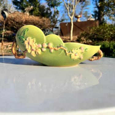 Vintage Roseville Art Pottery Green Apple Blossom 329-10” Console Bowl 