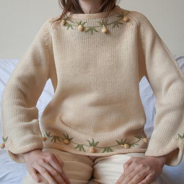 6578t / 1960s wool berry bobble sweater / s / m 