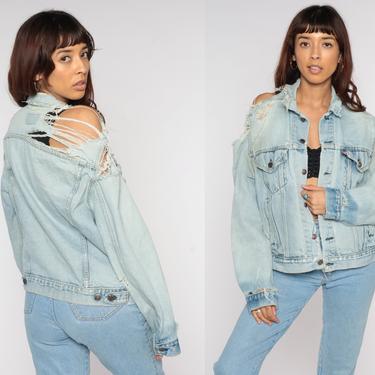 Vintage Levis Denim Jacket, Navy Acid Wash Jean Jacket Large Mens Womens 80s  90s Grunge USA Levi Jacket, Work Wear Truckerjacket 