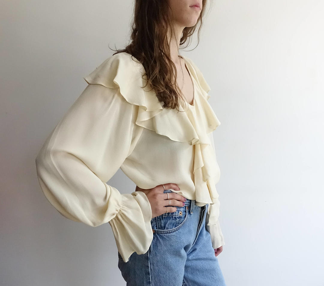 Silk peasant top online