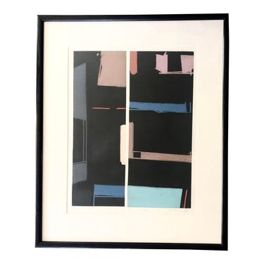 Abstract Silk Screen Print "Winter"
