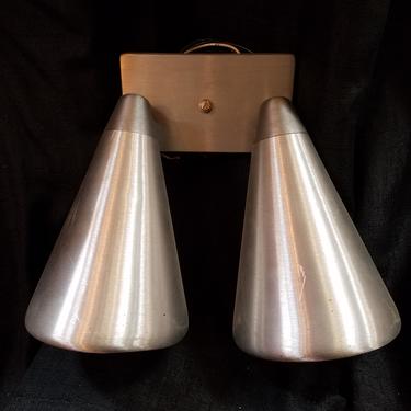 Vintage MCM Brushed Aluminum Cone Spotlight
