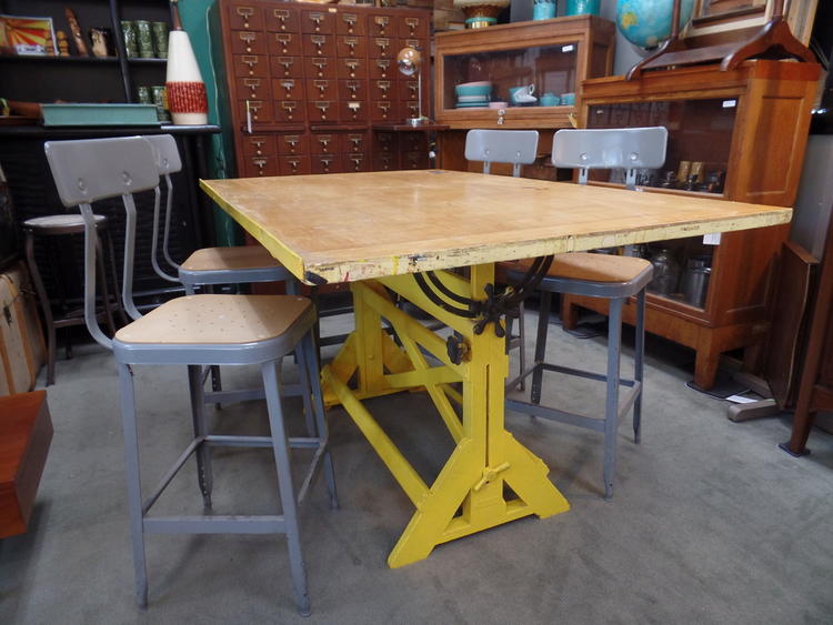 Vintage Industrial Drafting Table