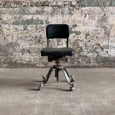 Vintage Remington Rand Adjustable Industrial Rolling Office Chair 