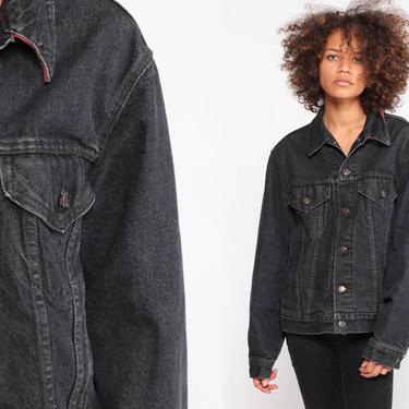 Levi's oversized black denim jacket hotsell