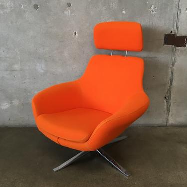 Coalesse Bob Lounge With Headrest In Orange Fabric