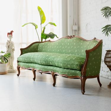 Vintage Dainty Green Floral Sofa