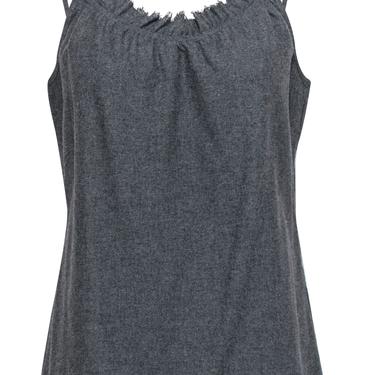 Eileen Fisher - Gray Wool Blend Ruffled Camisole Sz S