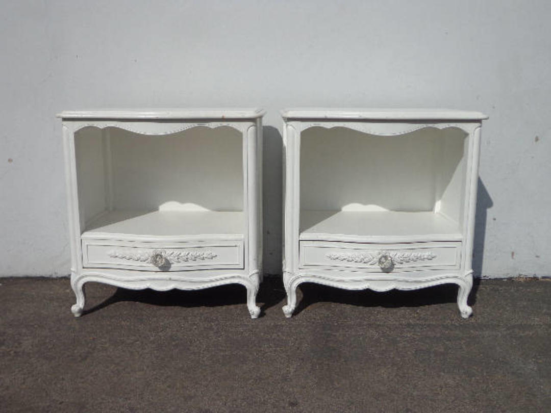 Drexel Touraine Nightstands Chests French Provincial Neoclassical Furniture Bedroom Chest Shabby Chic Bedside Tables Custom Paint Avail By