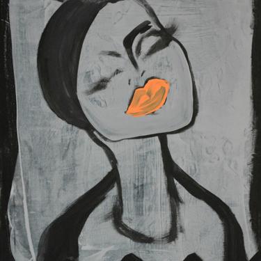 Black, Grey, Orange 18"x24" Painting Abstract Canvas Minimalist Art Modern Artwork Original Painting Contemporary Commission Art by Art