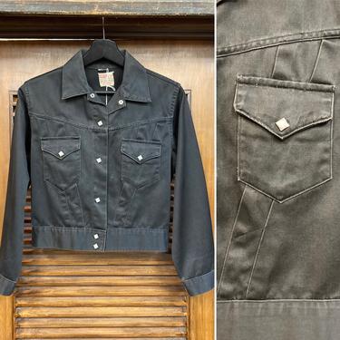 Vintage 1950’s Levi’s Shorthorn Black Western Rockabilly Jacket, 50’s Jean Jacket, Vintage Ranchwear, Vintage Clothing 