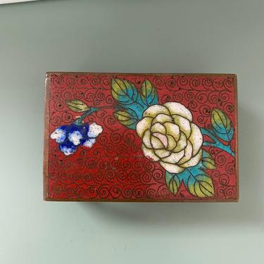 Vintage Chinoiserie Enamel Decorative Matchbox 