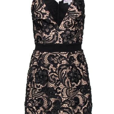 black lace dress with white underlay Unique black lace prom dresses S19263 – Simplepromdress main image 0