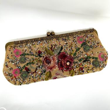 1950's Beaded Needlepoint Clutch