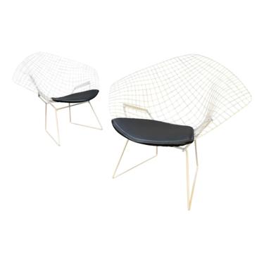 Pair of Vintage Mid Century Modern &quot;Diamond&quot; Chairs by Harry Bertoia for Knoll 
