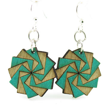 Twilight Blossoms - Wood Earrings - 153A 