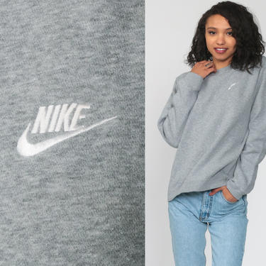 grey nike swoosh crewneck