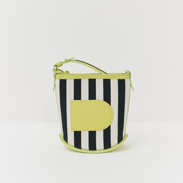 Delvaux Mini Striped Bucket Bag