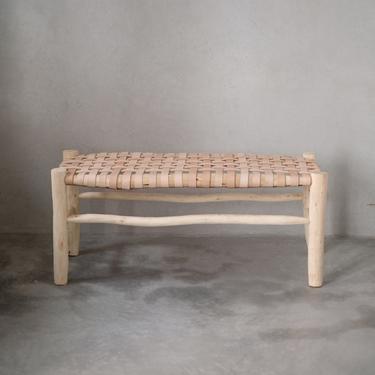 Moroccan Leather Bench 