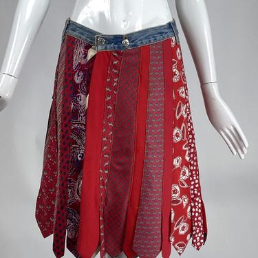 OOAK Vintage Denim &amp; Ties Including Hermes Skirt 1980s