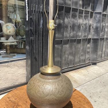 Around Again | Mid-century Lamp in Hand Hammered Metal