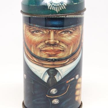 Vintage Cap Tins Policeman Metropolitan Police Tin, Daher Tin, English Candy Container 