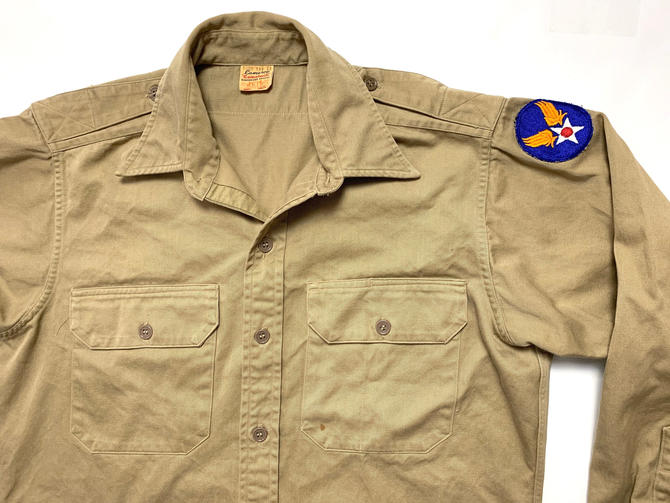 Vintage 1940s WWII USAAF Cotton Twill Field Shirt ~ size M