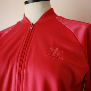 80s 90s Adidas Track Jacket Hot Pink Made in USA Size M 