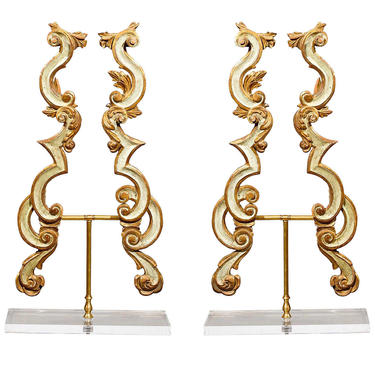 Italian Architectural Fragments Mounted as a Pair of Sculptures