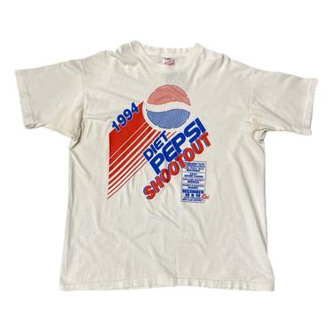 (XL) 1994 Diet Pepsi Shootout Tournament White Single Stitch Tshirt 082521 ERF