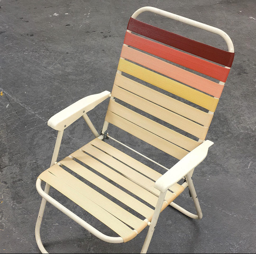 Vintage Lawn Chair Retro 1970s Mid Century Modern + Warm Rainbow ...