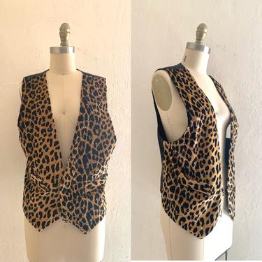 vintage 80's cheetah print vest 