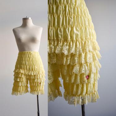 Vintage Yellow Ruffled Bloomers 