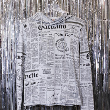 John Galliano newspaper print hoodie | James Veloria - Two Bridges