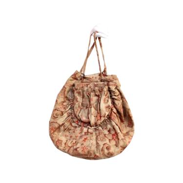 Edwardian Linen Sewing Bag - Antique Sewing Bag - 1910s Sewing Bag - Victorian Sewing Bag - Deco Linen Bag - Edwardian Linen - Deco Bag 