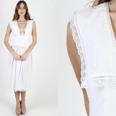 jessica mcclintock white short dress Vintage 1980s Dress / 80s Jessica Mcclintock Lace Dress / White ( S )