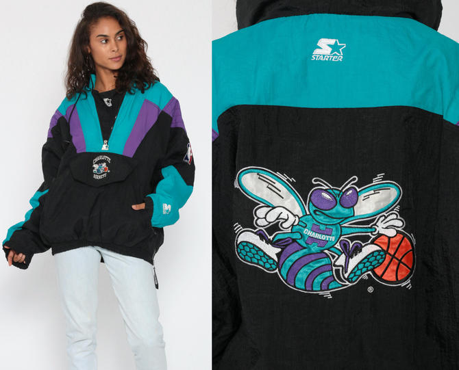 Charlotte Hornets Starter Hoodie Vintage 90s NBA Basketball 