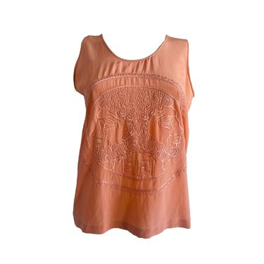 Fendi Peach  Logo Tank Top