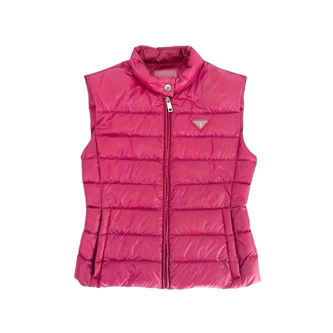 Prada Pink Logo Puffer Vest | Treasures of NYC | New York, NY