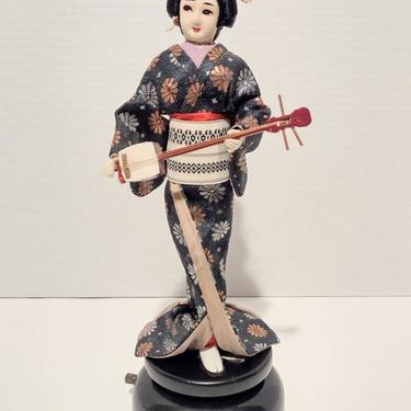 Vintage 1940s Handmade Soft Sculpture Japanese Doll 13" 