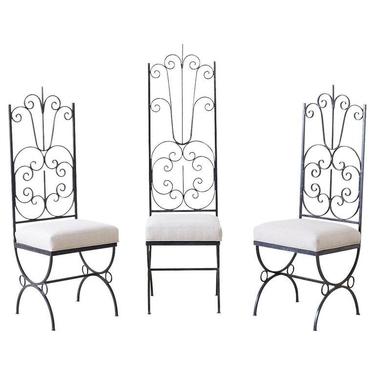 Arthur Umanoff Style Spanish Revival High Back Chairs by ErinLaneEstate