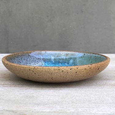 Ceramic Little Bowl Cross Dipped Speckled Glossy &quot;Sea&quot; 
