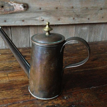 Copper Brass Coffee Pot Rustic French Country Farmhouse 