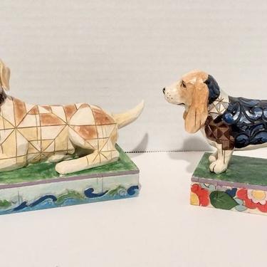 Jim Shore Heartwood Creek "Lucky" & "Jethro" Dog Figurines 6" 
