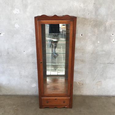 Display Cabinet with Four Shelves &amp; Mirror Back