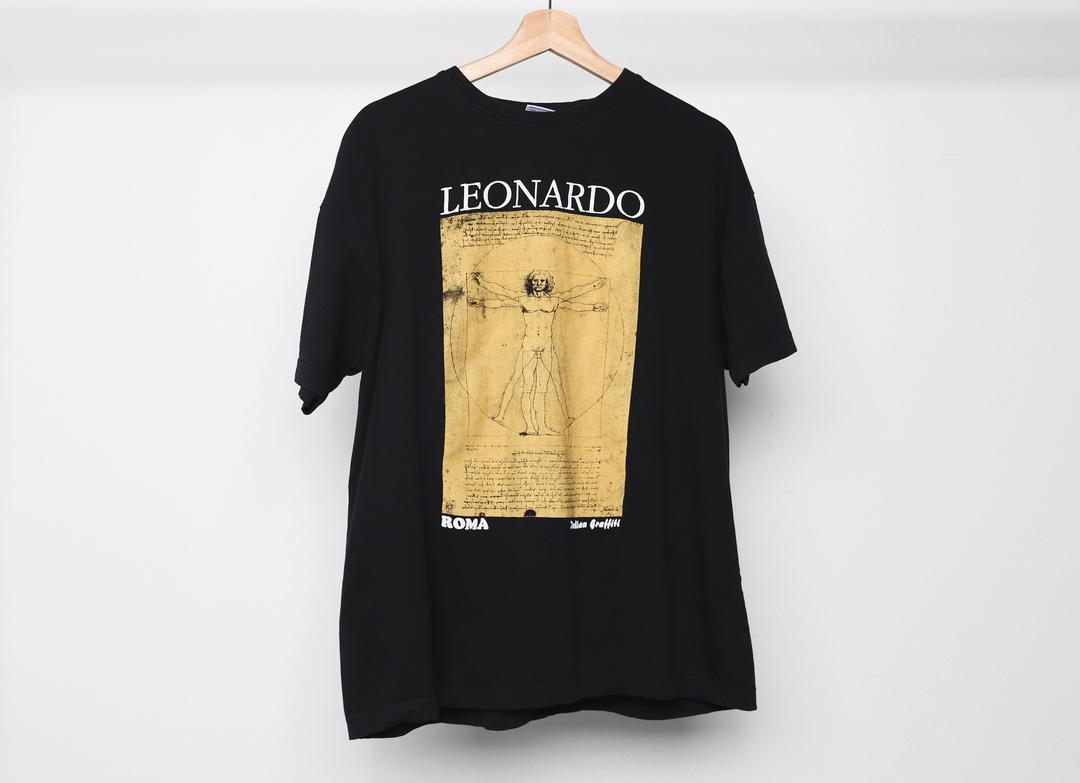 vintage 1990s LEONARDO da VINCI black 90s grunge short sleeve