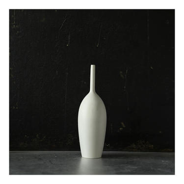 SHIPS NOW- Seconds Sale- one 10&amp;quot; Skyscraper bottle white matte vase. minimal modern white bud vase by Sara Paloma Pottery 