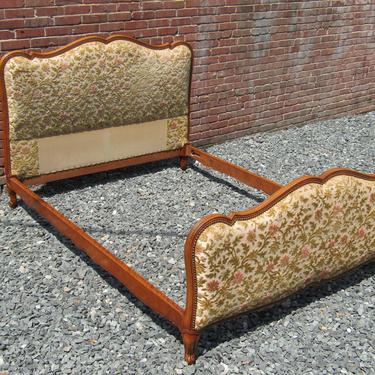 1950s Antique French Louis XV bed floral 